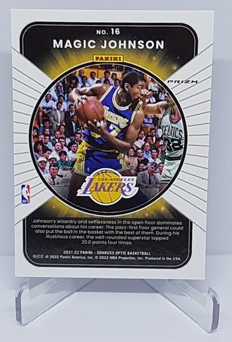 2021-22 Panini Donruss Optic Purple Prizm Magic Johnson Lakers #16