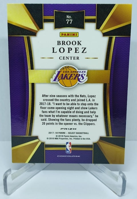 2017-18 Panini Select Tri Color Prizm Brook Lopez Lakers #77