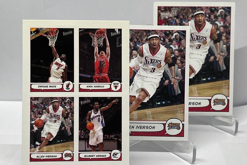 3 Card Lot 2005 Topps Bazooka Allen Iverson Philadelphia 76ers #165 Sticker Mini