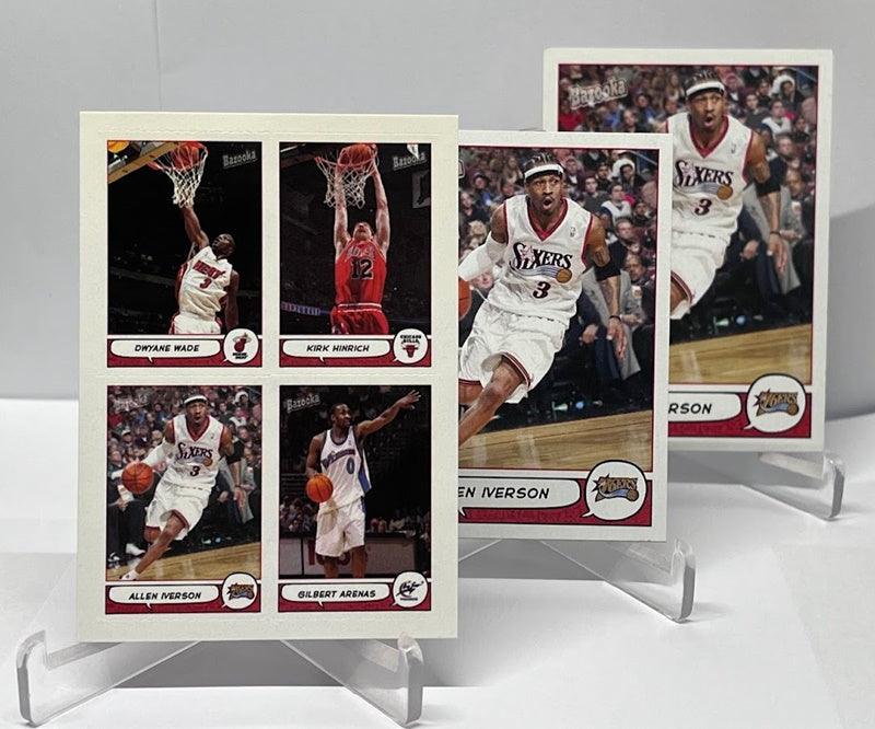 3 Card Lot 2005 Topps Bazooka Allen Iverson Philadelphia 76ers #165 Sticker Mini