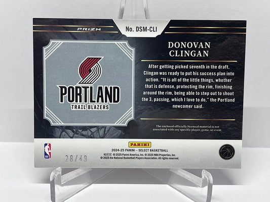 2024-25 Panini Select Draft Selections Copper Prizm Donovan Clingan 28/49