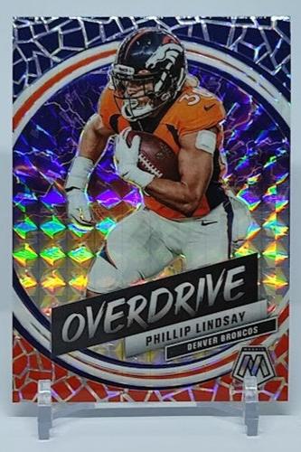 2020 Panini Mosaic Overdrive Prizm Phillip Lindsay Broncos #08 *1