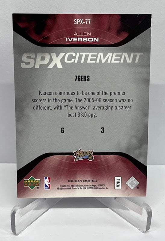 2006-07 Upper Deck SPXcitement Allen Iverson Philadelphia 76ers 0306/2999 #77