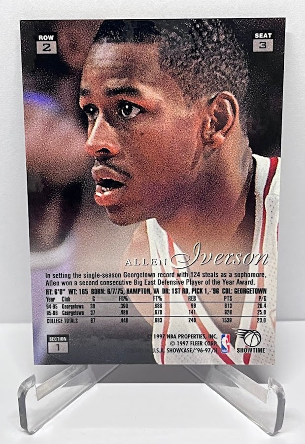 1996-97 Fleer Showcase Allen Iverson Philadelphia 76ers Row 2 #3