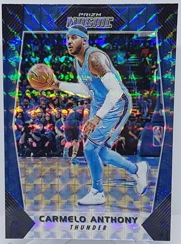 2017-18 Panini Mosaic Blue Prizm Carmelo Anthony Thunder #83