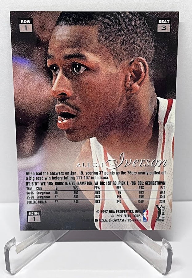 1996-97 Fleer Showcase Allen Iverson Philadelphia 76ers Row 1 #3