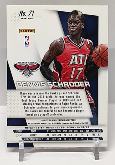 2014-15 Panini Prizm Yellow Red Prizm Dennis Schröder #71 *2