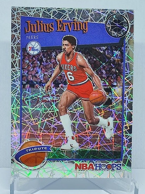 2019-20 Panini Hoops Tribute Laser Prizm Julius Erving 76ers #293