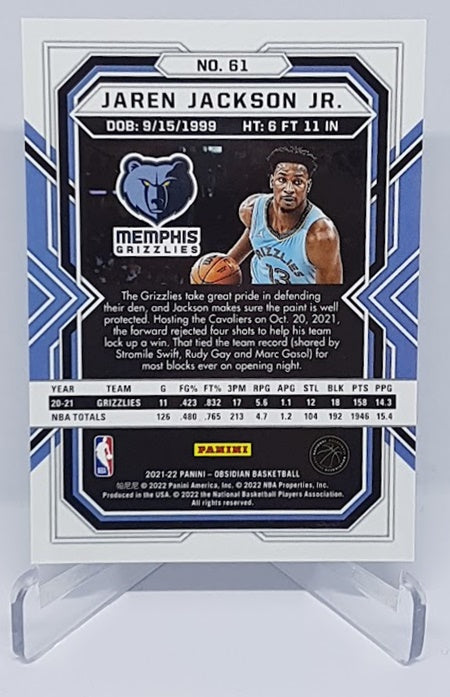 2021-22 Panini Obsidian Electric Etch Jaren Jackson Grizzlies #61