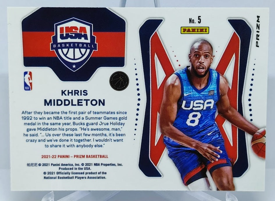 2021-22 Panini Prizm Team USA Silver Khris Middleton #5