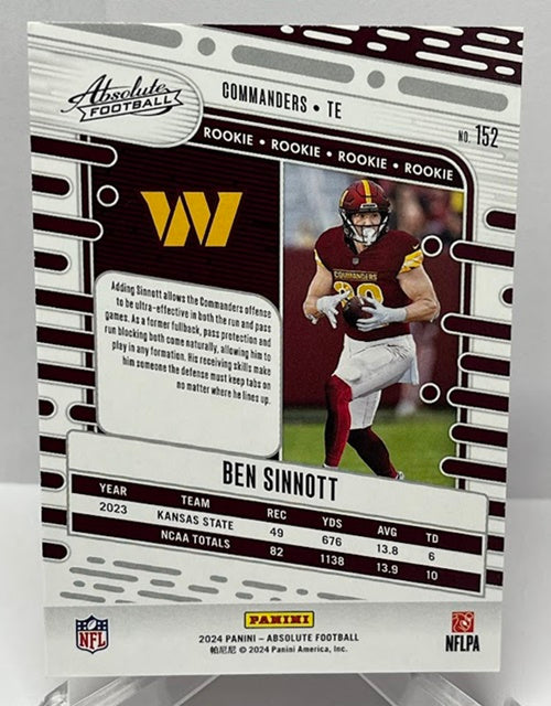 2024 Panini Absolute Kaleidoscope RC Ben Sinnott Commanders #152 *3