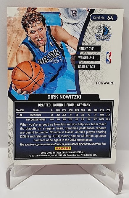 2012-13 Panini Totally Certified Red Dirk Nowitzki Mavericks #64