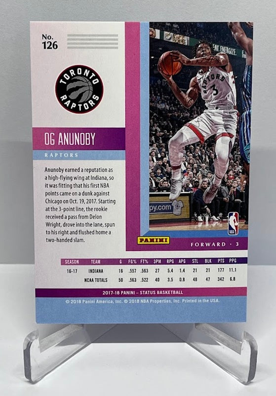 2017-18 Panini Status RC OG Anunoby Toronto Raptors #126