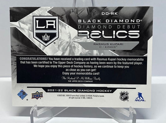 2021-22 Upper Deck Black Diamond Debut Relics Rasmus Kupari Kings