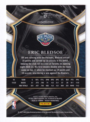 2021 Panini Select Eric Bledsoe Pelicans #17