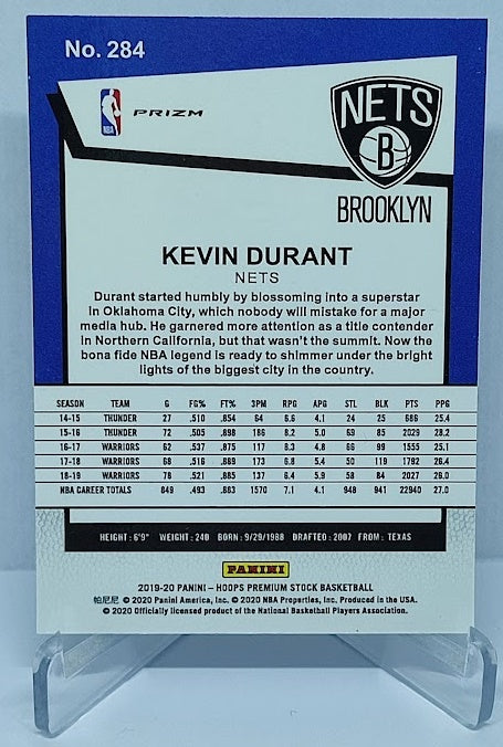 2019-20 Panini Hoops Tribute Laser Prizm Kevin Durant Nets #284