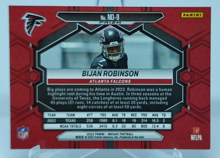 2023 Panini Mosaic Prizm RC Bijan Robinson Falcons *1