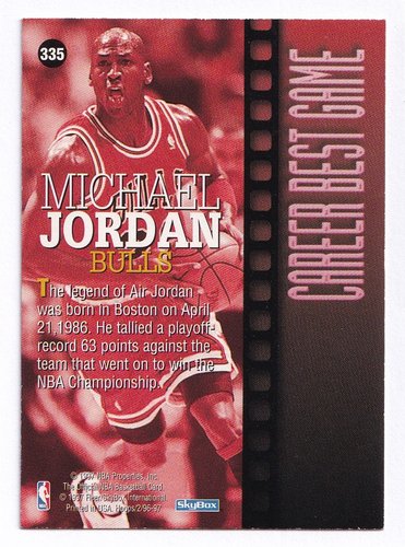 1997 Skybox Michael Jordan Chicago Bulls #335
