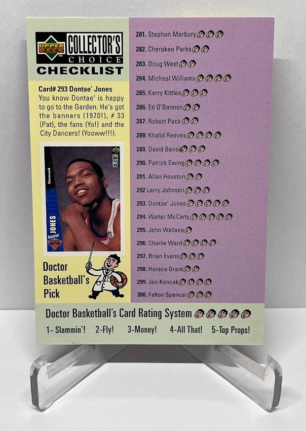 1996 Upper Deck Collectors Choice Checklist Iverson Jones #398
