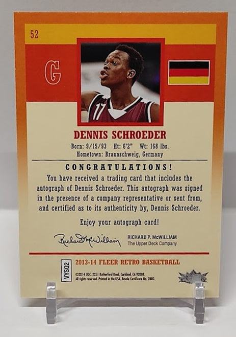 2013-14 Fleer Retro Autograph Rookie RC Dennis Schröder #52 *2