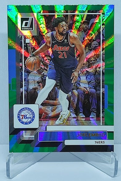 2022-23 Panini Donruss Green Laser Prizm Joel Embiid 76ers #21