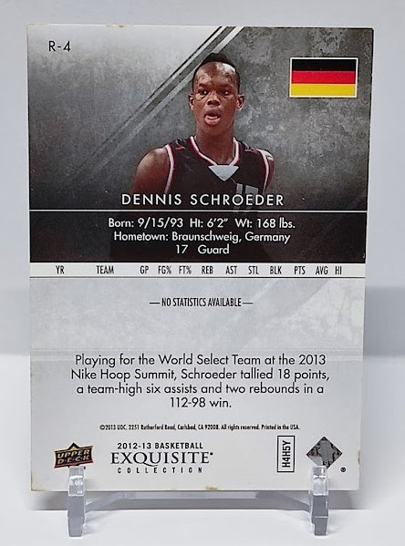 2012-13 Upper Deck Exquisite RC Dennis Schröder 19/99 *2