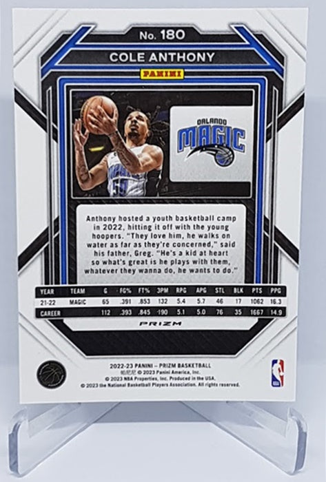 2022-23 Panini Prizm Silver Cole Anthony Magic #180