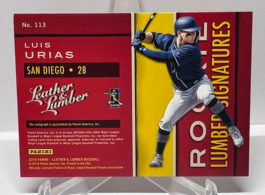 2019 Panini Leather & Lumber Rookie Signatures Lumber RC Luis Urias /149