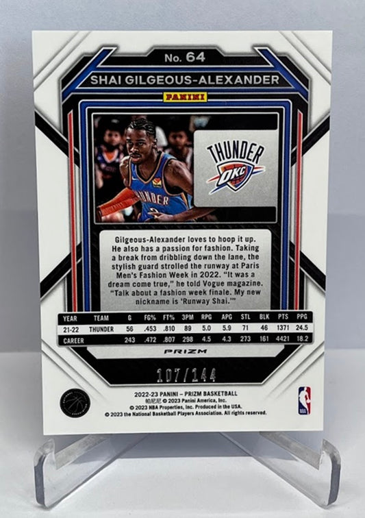 2022-23 Panini Prizm Sparkle Shai Gilgeous-Alexander OKC 107/144 #64