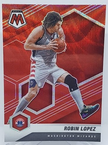 2020-21 Panini Mosaic TMall Red Wave Prizm Robin Lopez Wizards #48