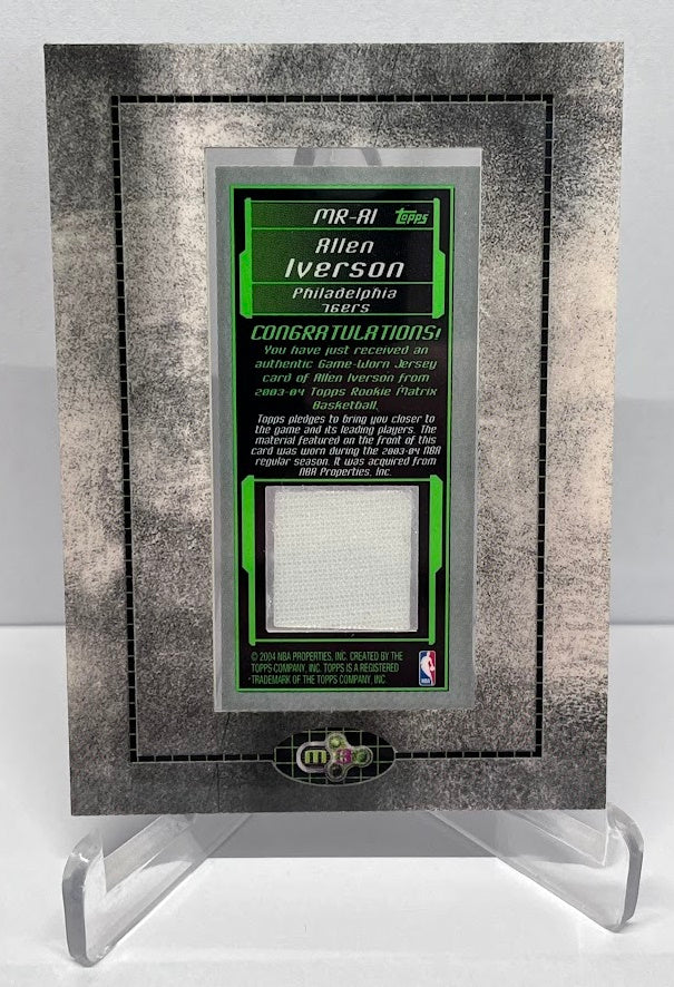 2003-04 Topps Rookie Matrix Game-Worn Allen Iverson 76ers