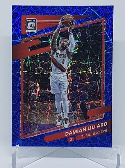 2021-22 Panini Donruss Optic Blue Velocity Prizm Damian Lillard Portland #118