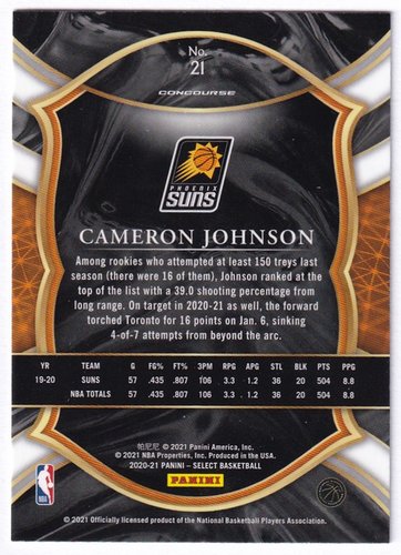 2021 Panini Select Cameron Johnson Suns #21