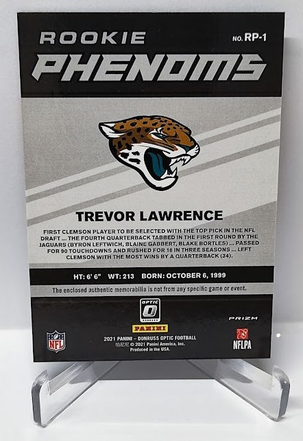 2021 Panini Donruss Optic Rookie Phenoms Red Prizm RC Trevor Lawrence Jaguars