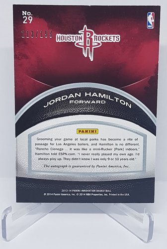 2013-14 Panini Innovation Foundation INK Jordan Hamilton Rockets 113/199 #29