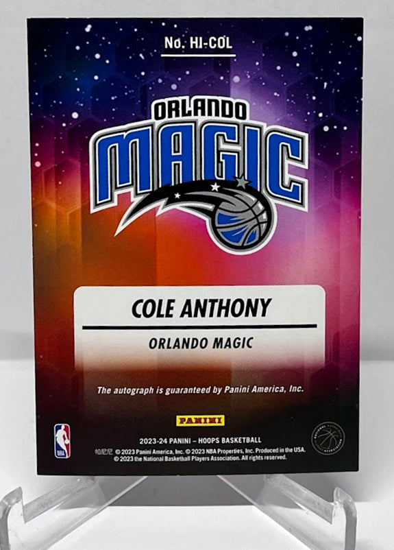 2023-24 Panini Hoops Ink Cole Anthony Orlando Magic