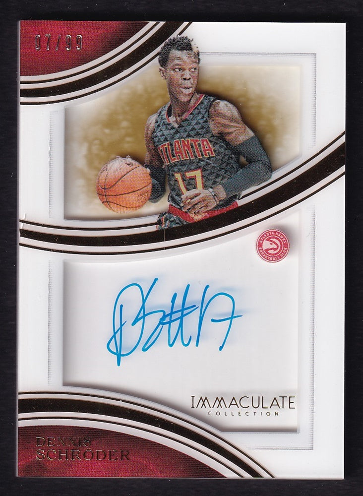 2015-16 Panini Immaculate Shadowbox Dennis Schröder Hawks 07/99 *2