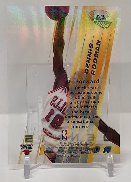 1996-97 Topps Bowmans Best Shots Refractor Acetate Dennis Rodman *2