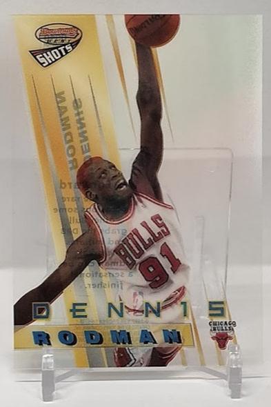 1996-97 Topps Bowmans Best Shots Refractor Acetate Dennis Rodman *2