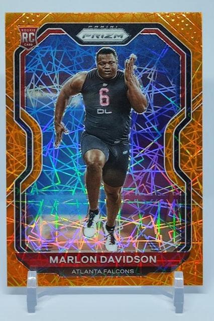 2020 Panini Prizm Orange Lazer Prizm RC Marlon Davidson Falcons *1