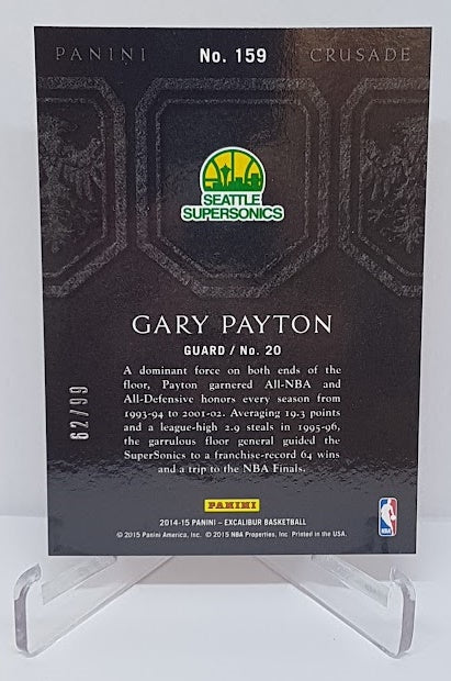 2014-15 Panini Excalibur Crusade Gary Payton Sonics 62/99 #159