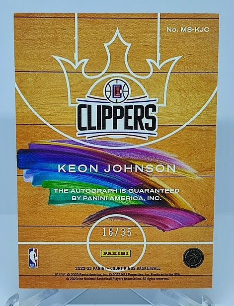 2022-23 Panini Court Kings Masterstrokes Keon Johnson Clippers 16/35