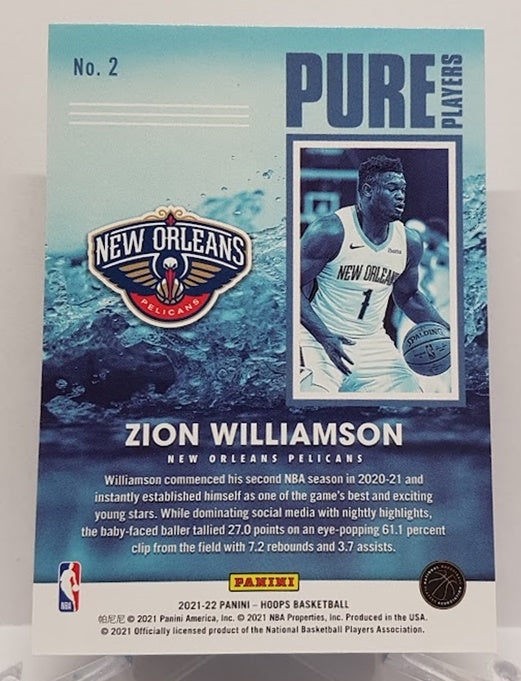2021-22 Panini Hoops Pure Players Zion Williamson Pelicans #2