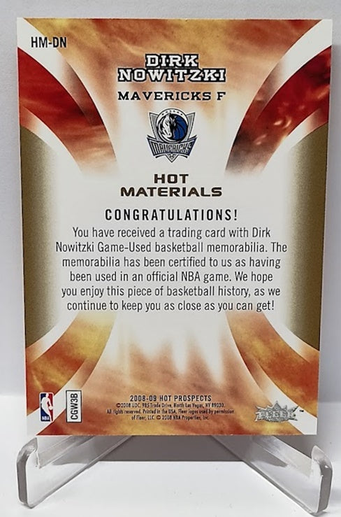 2008-09 Fleer Hot Prospects Hot Materials Dirk Nowitzki Mavericks