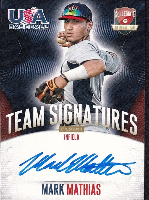 2014 Panini USA Baseball National Team Signatures Mark Mathias 023/399