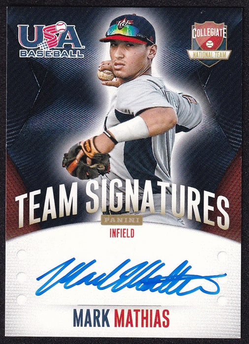 2014 Panini USA Baseball National Team Signatures Mark Mathias 023/399