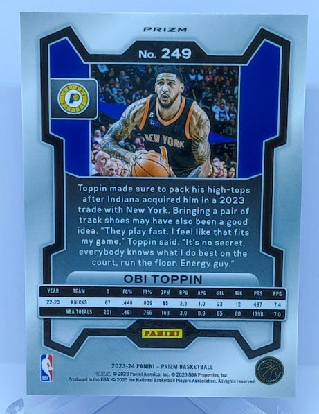 2023-24 Panni Prizm Pink Ice Prizm Obi Toppin Pacers #249