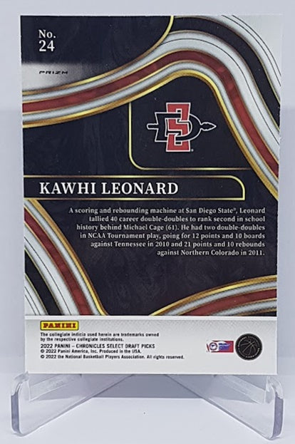 2022-23 Panini Chronicles Select Pink Prizm Kawhi Leonard San Diego State