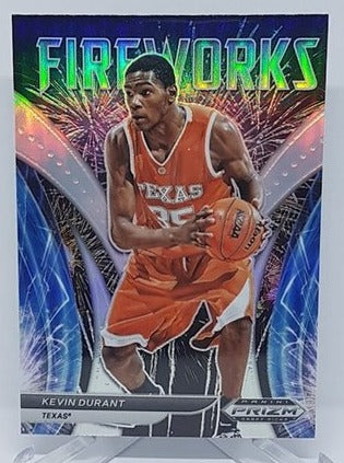 2022-23 Panini Prizm Draft Picks Fireworks Silver Prizm Kevin Durant Texas