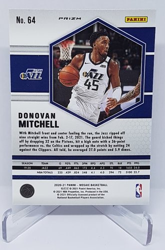 2020-21 Panini Mosaic TMall Red Wave Prizm Donovan Mitchell Jazz #64